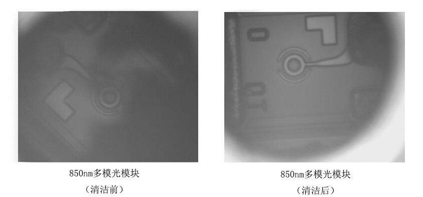 光模塊的接口清潔前后